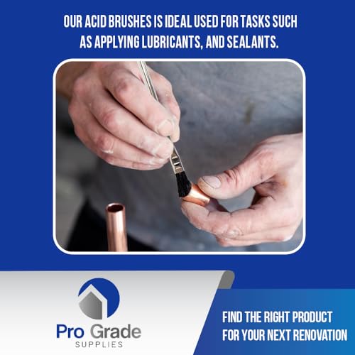 Pro Grade Acid Brushes, 3/8 Inch Flux Brush for Glue & Grease, 36 Count