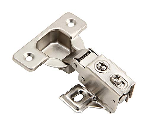 6 Pack - Silverline Hardware Face Frame Quiet Soft Close Cabinet Door Hinges, 1/2 Inch Overlay, with Built-in Metal Dampers, Strong Heavy Duty Steel for Kitchen Bathroom