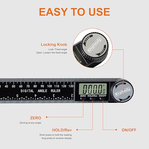 Digital Angle Finder Protractor, 7inch 200mm Measuring Tool | Professional Angle Gauge, Adjustable Angle Ruler, Quick Display, for Carpentry Construction and Home Improvement