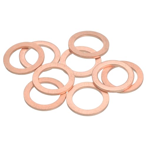 MECCANIXITY 9Pcs Flat Washer, M14 Copper Washers Copper Sealing Ring Crush Washer Kit Assortment, 14mm ID, 20mm OD, 1.5mm Thick for Bolts Screws Machinery Repair - size: 14mmx20mmx1.5mm