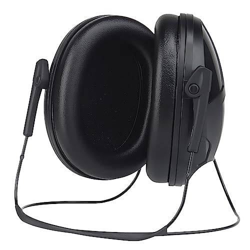 Tactical Shooting Earmuffs,Rear Mounted Noise Cancelling Headphones for Tactical Games, Construction Site, Hunting - color: Black