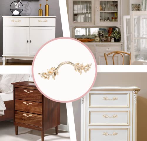 Gold White-Accent Vintage Dresser Pull 2-1/2in 64mm 2 Pack