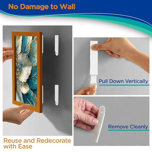 Picture Hanging Strips Heavy Duty - 64x Strips(32 Pairs), Wall Hanging Adhesive Strips for Damage-Free Picture Hangers Without Nails and Frame Mounting - size: 64x (3.7 inches x 0.75 inches)