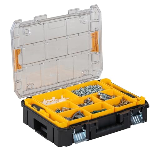 DEWALT TSTAK Tool Organizer,Small Parts and Screw Organizer Tool Box with Removable Compartments,(DWST17805),(Pack of 4) - size: 17.25" L x 13.25" W x 4.62" H (Pack of 4)