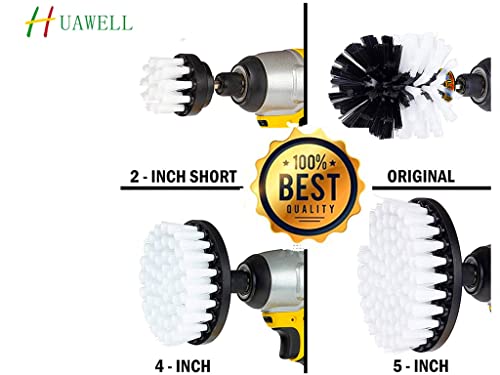 HUAWELL Automotive Soft White-Car Accessories Car Cleaning Brush - Drill Brush -Wheel Brush - Car Mats - Detail Brush - Carpet Cleaner - Boat Accessories - Fabric Seat Cleaner