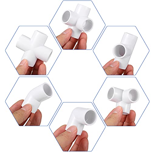 Xuniea 42 Pcs 1/2 Inch PVC Pipe Fittings Elbow Tee Set - size: 1/2 Inch