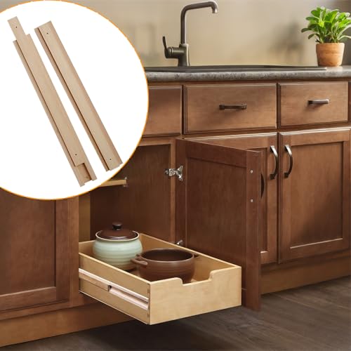 Wood Drawer Slides 16 Inch, Solid Beech Wood Center Guide Track Replacement - size: 15-3/4“