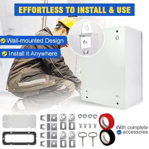 TOCRETOARE Outdoor Electrical Junction Box, 16x 12 x 8'' NEMA 4X Enclosure Box, Wall Mounted IP66 Waterproof & Dustproof Lockable Metal Junction Box - size: 16"x12"x8"