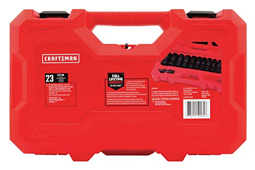 CRAFTSMAN Deep Impact Socket Set, SAE, 1/2-Inch, 23 Pieces (CMMT16970)