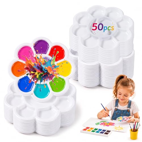 Paint Trays Bulk 50 Pcs White Disposable Petal Palettes