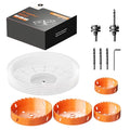 Crosstar 12Pcs Hole Saw Kit for Recessed Lights, with Dust Bowl Catcher
