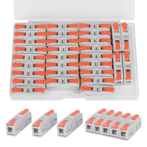 30PCS AVARBUVO Lever Wire Connectors, Mini Quick Connector Push-in, 1 in 1 Out Electrical Wire Inline Terminal for Splicing 24-12 AWG - size: 30PCS