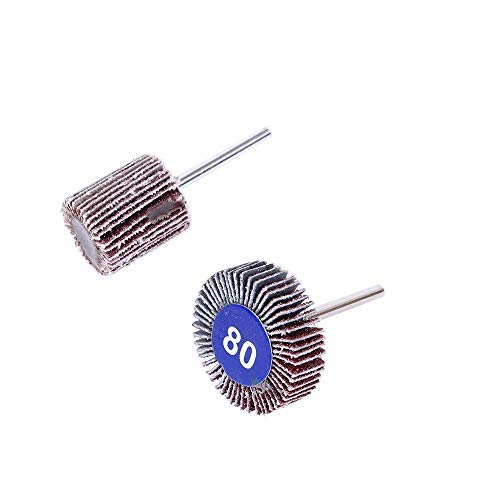40PCS Flap Wheel Sander,80 Grit 1/8" Shank Sanding Bits Set - size: 32mm x 24mm (Pack of 2)