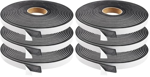 Seal Foam Tape,1/2 Inch W x 1/8 Inch T Weather Stripping for Door and Window,High Density Single Sided Closed Cell Door Insulation Weather Strip, 3 Rolls Total 50FT Black (Pack of 2) - size: 1/2"W x 1/8"T x 50FT (Pack of 2)