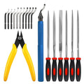 VASTOOLS 18Pcs 3D Printer Deburring Tool Kit - 10 Interchangeable Blades, 6 Needle Files & Micro Wire Cutter for 3D Printing, Resin, Plastic Models & DIY Crafts