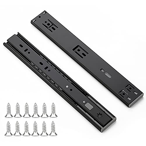Ravinte Matte Black Soft Close Drawer Slides 12 Inch 1 Pairs 2 Pack - color: Black, size: 12 Inch