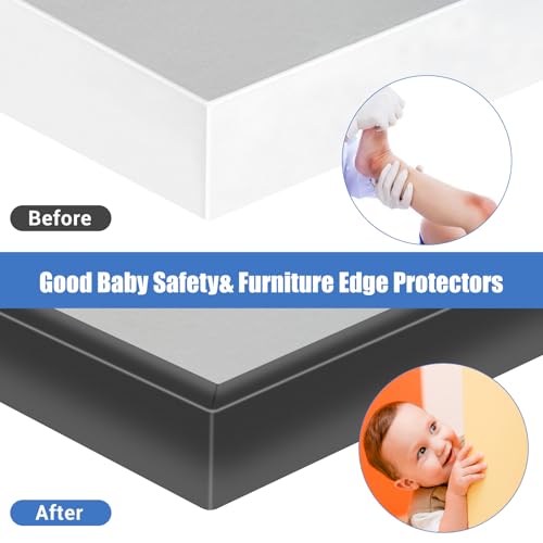 Rubber Edge Trim, Self-Adhesive U Shaped Edge Protector for Plywood, Cabinet, 1-5/8" Wood Edge Banding, Flexible Furniture Repair, EPDM Material, Fit 1-5/8"(41mm), Length 20Ft, Black - size: Fit 1-5/8"- L20'
