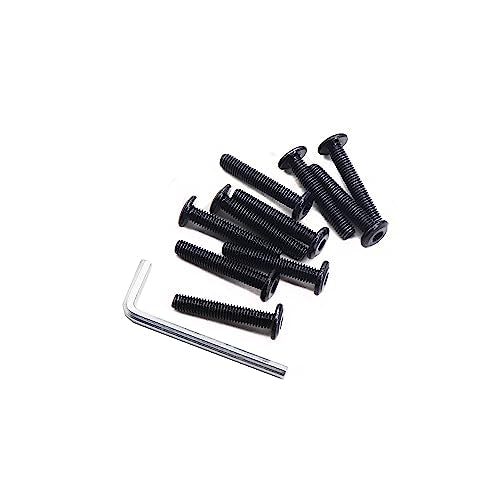 10pcs M6 x 55mm Black Rivet Countersunk Socket Cap Allen Bolts Rivet Screws Furniture Connecting 304 Stainless Steel Black Zinc