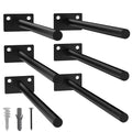 6-Pack 10 inch Floating Shelf Brackets, Hidden Shelf Bracket for Wood - color: Black-6Pack, size: 10 Inch