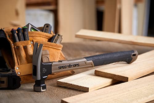 Spec Ops Tools 20 oz Fiberglass Hammer, 16 Inch, Soft Mallet Cap, Shock-Absorbing Grip, 3% Donated to Veterans - size: 20 Oz