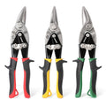 HURRICANE 3 pc Aviation Tin Snips Set, 10 Inch Metal Shears for Straight, Left & Right Curves, Cr-V Steel Blades, Non-Slip TyreGrip Handle, Safety Latch, for Sheet Metal, Gutter, HVAC, DIY - size: 3 Piece Regular Set: Straight, Left, Right
