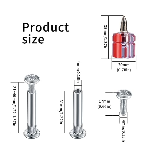 Furniture Joint Bolt & Sleeve Cap Nuts, 130 Pcs Furniture Connectors with Binding Barrels, Cabinet Panel Connectors with Philips Head for Wood Cupboard Bed
