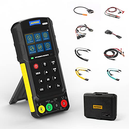 AUTOOL Multimeter Oscilloscope Automotive TRMS Digital Multimeter and Oscilloscope Kit 1000V 20A, with Test K line & CAN Bus Signal, Sensor Signal, Relay Test, Ignition Pulse Signal Test