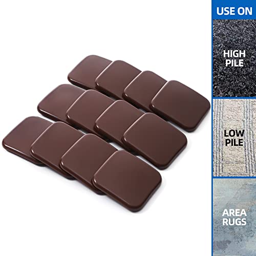 Furniture Sliders, 12pcs 3" Square Furniture Moving Carpet Sliders - size: 3inch 12pcs