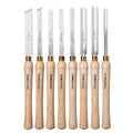 POWERTEC 8 Pcs Wood Lathe Chisel Set, HSS Steel Blades Wood Lathe Tools | Spindle Gouge, 2 Pcs Roughing Gouge, Spear Scraper, Round Nose Scraper, Parting Tool, 2 Pcs Skew Chisel (71824) - style: 8pcs set
