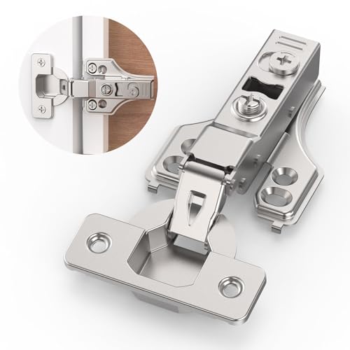 2 Pairs 4 Packs Half Overlay Hinge, Partial 1/4 inch Small Overlay Cabinet Hinges, Face Frame Soft Close Cabinet Hinges with Damper, Concealed Hinge for Face Frame&Frameless Cabinets - size: Partial Overlay