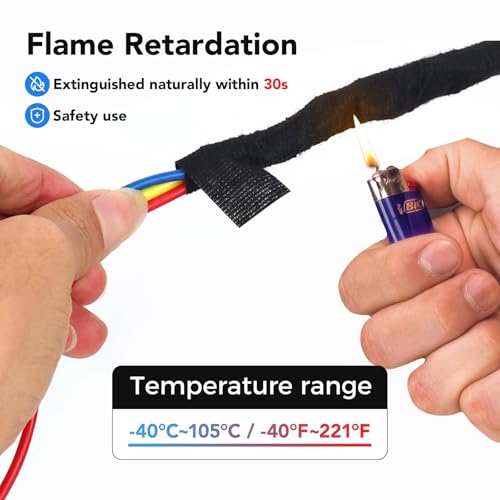Wire Harness Automotive Cloth Tape, Adhesive High Noise Resistance Heat Proof, Chemical Fiber Fabric Electrical Tape for Wrapping Wiring Harness/Insulation (5 Rolls 3/4 Inch x 50 FT)