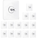 14 Pack Adhesive Wall Hooks, Wall Hangers Without Nails, No Damage Picture Hooks Waterproof and Rustproof to use Inside Kitchen, Bathroom, Home and Office（14mm） - size: 14 mm