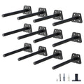 NEODROP 12-Pack 4 Inch Hidden Floating Shelf Bracket, Heavy Duty Blind Shelf Support Hardware | Invisible Wall Brackets for Kitchen, Fireplace Mantel Wood Shelves | Black Powder Coated Solid Steel - size: 4 Inch, style: 12 Pack