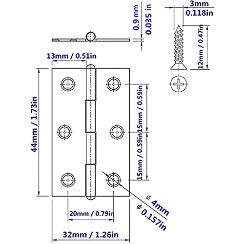 2 Inch Stainless Steel Hinges for Wood Box Crafts, 20 Pack - color: Silver, size: 20 PCS 1.75x1.25 Inch