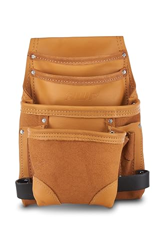 AWP Tool Pouch, Electrician Tool Pouch, Premium, Professional Multi-Pocket Organizer - size: 1 Pack, style: 10 Pocket Classic Leather Tool Pouch