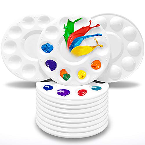 Hulameda 12pcs Paint Tray Palettes,Plastic Paint Pallets for Kids to Paints - color: 12pcs