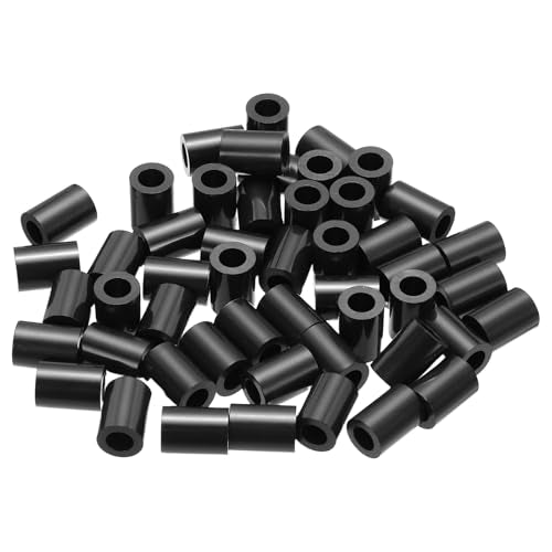 PATIKIL 120Pcs ABS Spacers 4mm ID, 7mm OD, 10mm Height Plastic Round Stud Spacer Black Nylon Washers Nut Unthreaded Rubber for M4 Screws Bolts Barrel - size: 4mm ID, 7mm OD, 10mm Height