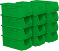 Akro-Mils 30224 AkroBins Plastic Storage Bins, 11"x 4"x 4", Green, 12-Pack - color: Green