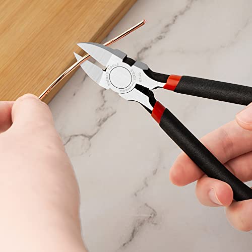 BOENFU Wire Cutters Heavy Duty 5 Pack Side Cutters 6 Inches Wire Snips Flush Cut Pliers Metal Cutting Tool for Crafting, Floral, Artificial Flowers, Chicken Wire, Electrical - color: 6 Inches - 5 Pack - Black Handle