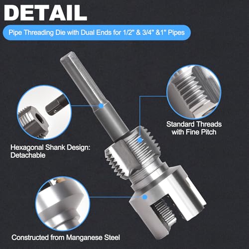 3PCS PVC Pipe Threader Kit, Dual-Function Tool for Plumbers & DIY - style: 3