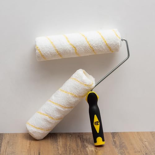 Bates- Paint Roller Covers, 9", Pack of 18, Covers for Paint Rollers 9 Inch, 9 Inch Paint Roller Covers, Paint Roller Cover, Paint Roller Covers 9 Inch, Large Paint Roller Covers - color: Yellow Stripes, size: 9 Inch, 18 Pack
