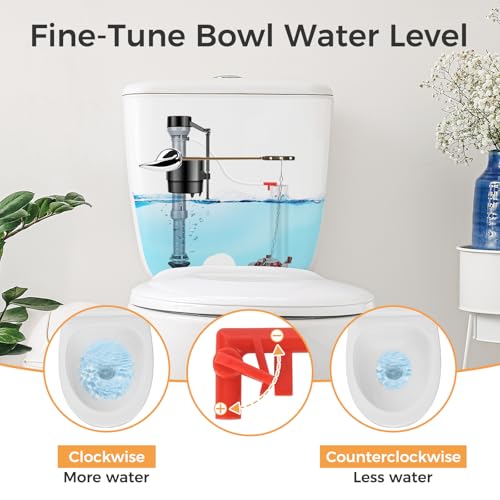 Universal Toilet Flusher Replacement Kit, Toilet Fill Valve Replacement Kit, Toilet Parts Inside Tank Kit, Adjustable, Quiet and Easy to Install (1-Pack)