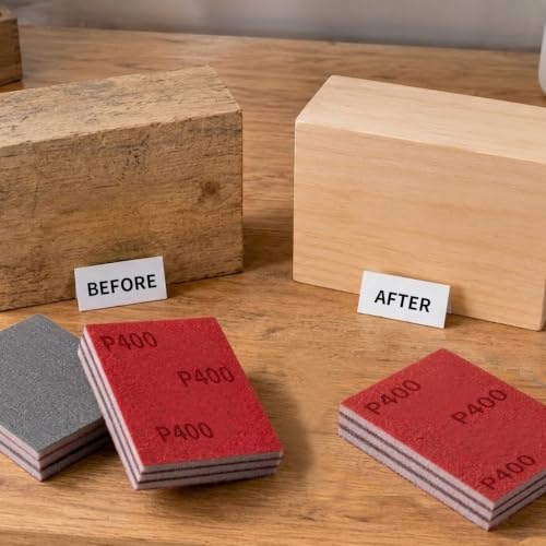 24Pcs 3 x 4 Inch Sanding Sponge Set, 180-2500 Grit Wet Dry Abrasive Sanding Sponges Pads, Soft Foam Hand Sander Block Sandpaper for Wood Metal Drywall Furniture Polishing