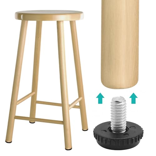 24 Pack 5/16-18 Adjustable Stainless Steel Feet Levelers Furniture Levelers with Threaded Inserts for Chairs Tables Cabinet Patio Furniture