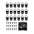 100 Pieces Small Triangle Ring Steel Picture Hangers with 100 Pieces Screws - color: Black