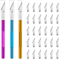 JETMORE Exacto Knife Set, Craft Knife with 30#11 Blades for Scrapbooking - color: Purple-gold-blue-33pcs