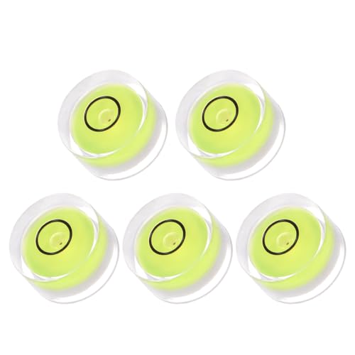 5pcs Small Circular Bubble Spirit Levels - [15mm Diameter 6mm Thickness] Mini Round RV Level Leveling Tools for Travel Trailer Turntable Camera, Lime - color: Lime, size: 15mm x 6mm