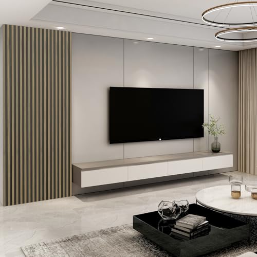 Art3d 96 x 6 Inch 3D Fluted Wood Textured Slat Wall Panel, 8-Pack, Ebony - color: Ebony, size: 96*6