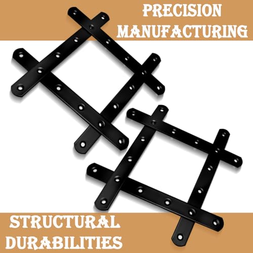 20Pack Straight Brackets Black, 6.5Inch 160MM Mending Plate Metal Brackets for Brace, Heavy Duty Joining Plates for Wood Fence Bookcase Cabinet, Straight Brace Repairing Mending Plates - size: 6.3 Inch (20 Pack)