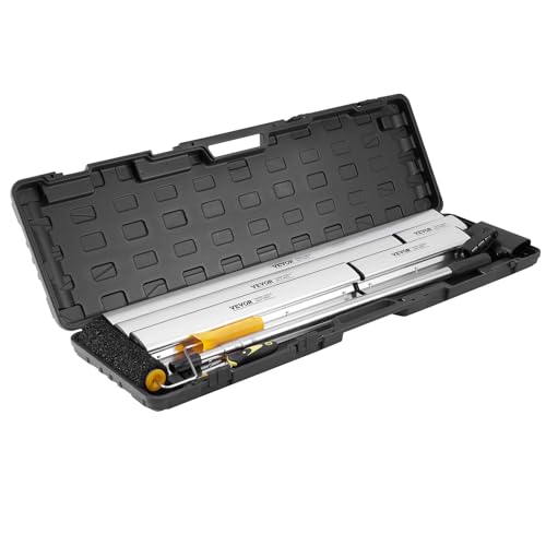 VEVOR Drywall Skimming Blade Set (10/16/24/32/40 inch) with 34-81.6 inch Extension Handle, Professional Stainless Steel Knife for Gyprock, WallBoard, and Plasterboard Skim Coating - size: 10"+16"+24"+32"+40", style: With Extension Handle